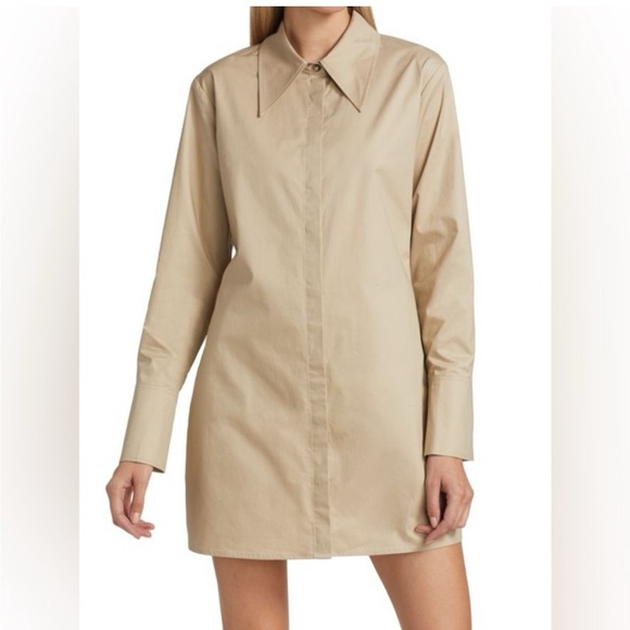 Anine Bing Tiffany Poplin Mini Shirt Dress - Picture 1 of 6